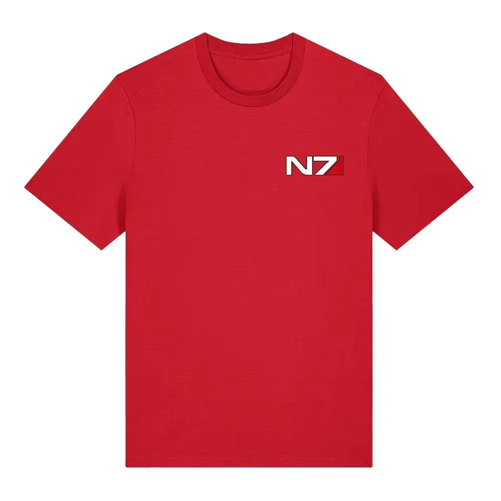 Game Mass Effect N7 Graphic Pure Cotton Tshirt 2026 Summer New Popular Unisexs Unisexs Y2k Fashion Casual Shirt Streetwear