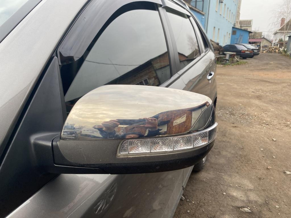 Накладки на зеркала (2 шт) Полированная нержавейка для Kia Sorento II XM 2009-2014 гг