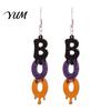 Atmospheric Holiday Celebration Jewelry 1 Pair Glitter Halloween BOO Earrings, Sparkly Acrylic Black Purple Orange Statement for Women Boo Dangle Drop
