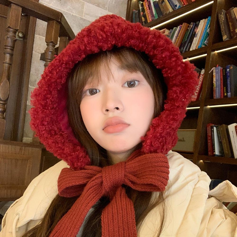 Thickened Ear Protective Hat Balaclava Women Lei Feng Hat Cute Winter Plush Beanies  Student