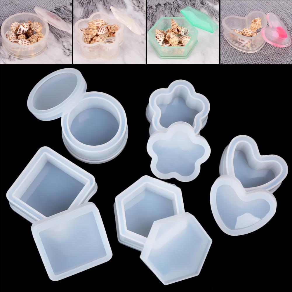 Flower Shaped Hand Made Tools Crystal Glue Silicone Casting Mould Storage Box Molds Epoxy Resin