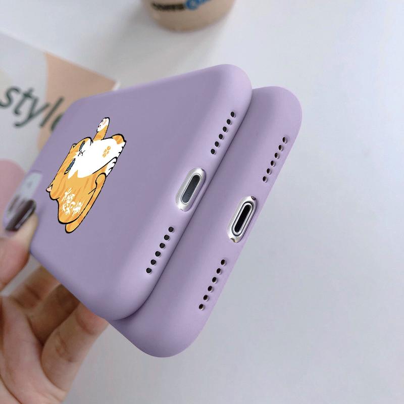 Мягкий силиконовый чехол с изображением мультяшного кота для Xiaomi Redmi Note 13 Pro 13C 14 Samsung A55 A35 A34 M35 S24 iPhone Huawei Honor 200 90 X7 Realme 9 противоударный чехол