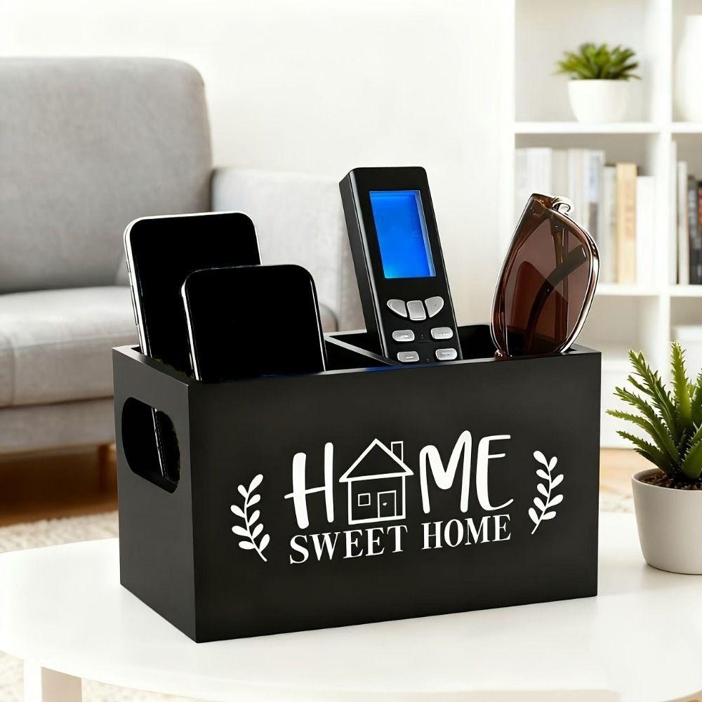 Wooden Remote Control Storage Box Simple Stationery Storage Box Desktop Decoration