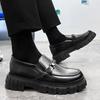 2026 new British style small leather shoes, foot cover, student thick-soled heightening casual shoes for men