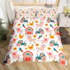 Постельное белье Король Королева Животные на ферме Петух Овца Свинья Корова Комплект постельного белья Фермерский дом Кантри Пододеяльник Полиэстер Чехол для одеяла