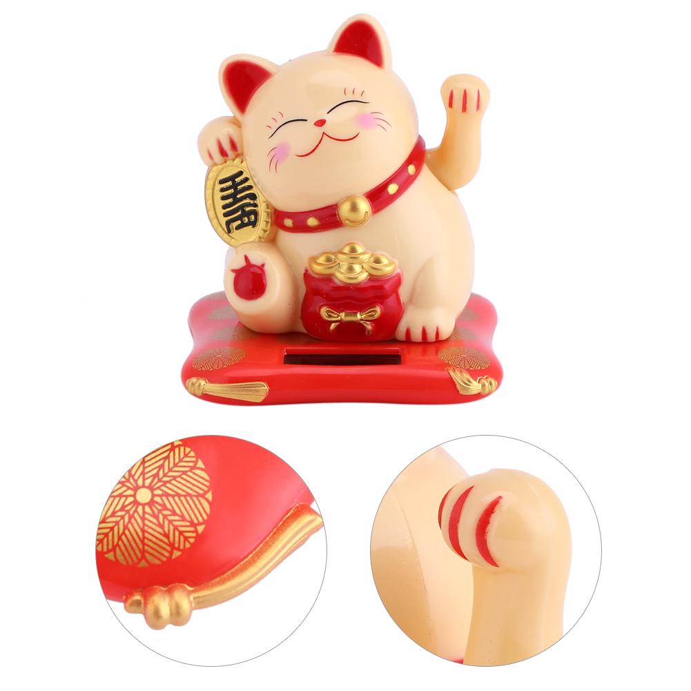 Solar Powered Wealth Attraction Cat Cute Wealthy Car Ornament, Creative Opening, Waving Cat Ornament Doll Machine, Eight Directions To Wealth