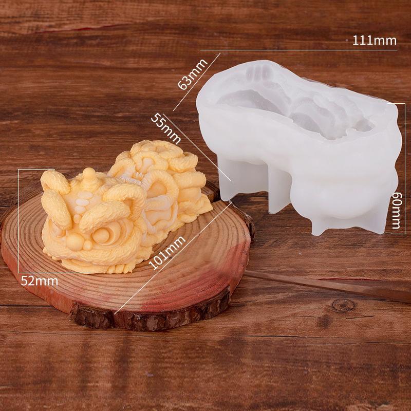 3D Силиконовая форма Милый лев Форма для льда Пищевой класс Многоразовая форма Бытовая Форма для кофейного льда Кухонная форма для конфет Шоколад Пудинг Мусс Торт