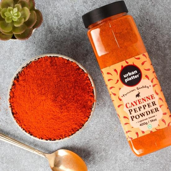 urban platter Cayenne Red Pepper Powder, [Spicy & Smoky Pepper Powder] (400 Gram)