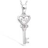 [N4039] - Silver Pendant 'Key To Happiness' Silver White (love) - 24x10 Mm (rhodium-plated)
