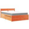 VidaXL Bed with Drawers/mattress Wax Brown 140x190 Cm Solid Pine Wood, Bedroom Furniture, Wooden Bed, Bed with 3281912