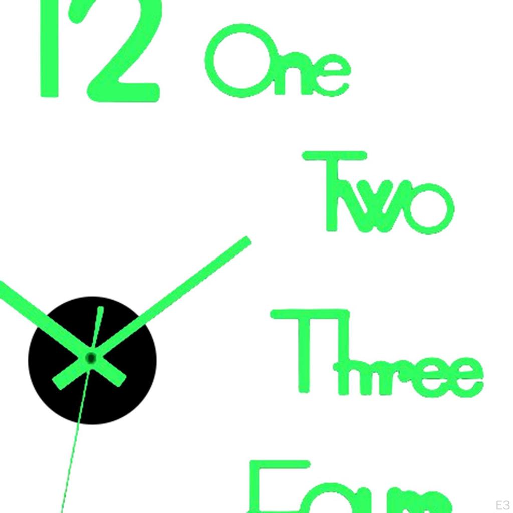 Acrylic Luminous Wall Clock Stickers 3 Clocks Glowing Non Ticking Frameless for Living