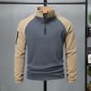 Осень-зима Мужской топ с застежкой-молнией и воротником-стойкой, защитный флисовый свитер средней длины с цветными блоками для уличной одежды, школьных свиданий