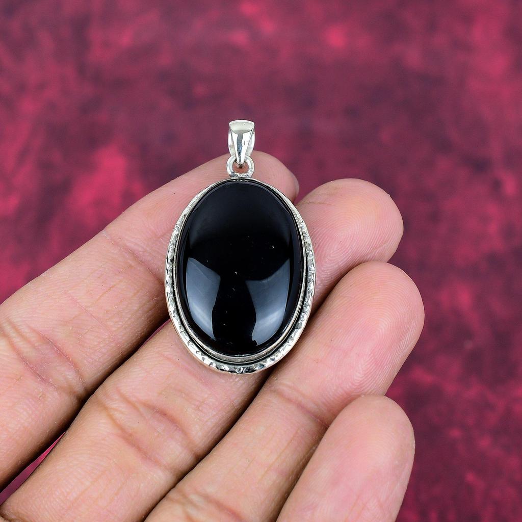 Ювелирные изделия из черного оникса, кулон из стерлингового серебра 925 пробы, ювелирные изделия ручной работы с драгоценными камнями, подарки для жены, абсолютно новый кулон
