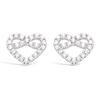 [N6880] - White 'Love' Silver Earrings (rhodium-plated) - 8x8 Mm