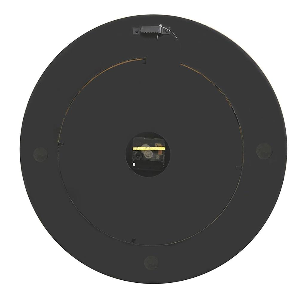 Этнические дизайнерские настенные часы ручной работы с цветочной росписью в стиле Раджастхани | Черные деревянные настенные часы для гостиной | 24 часа | 16 дюймов | Винтажный дизайн