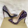 Туфли на высоком каблуке из лакированной кожи с цветным кубом Water Cube, модные женские туфли для банкета, одинарные туфли большого размера высотой 12 см