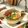 Сито для ягод для кухни Керамическая миска с отверстиями-фильтрами, Самовращающаяся конструкция с вихревым потоком, Емкость для слива овощей, Миска для промывки фруктов, ягод, овощей