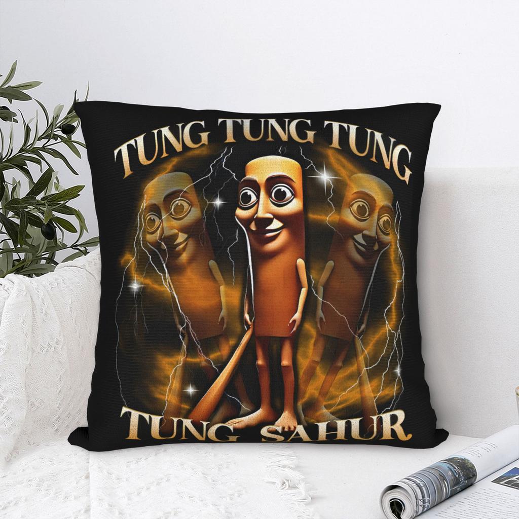 There is Motion at Your Front Door Tung Tung Tung sahur Meme Pillowcase Cushion Cover Gift Pillow Case Cover Home Wholesale