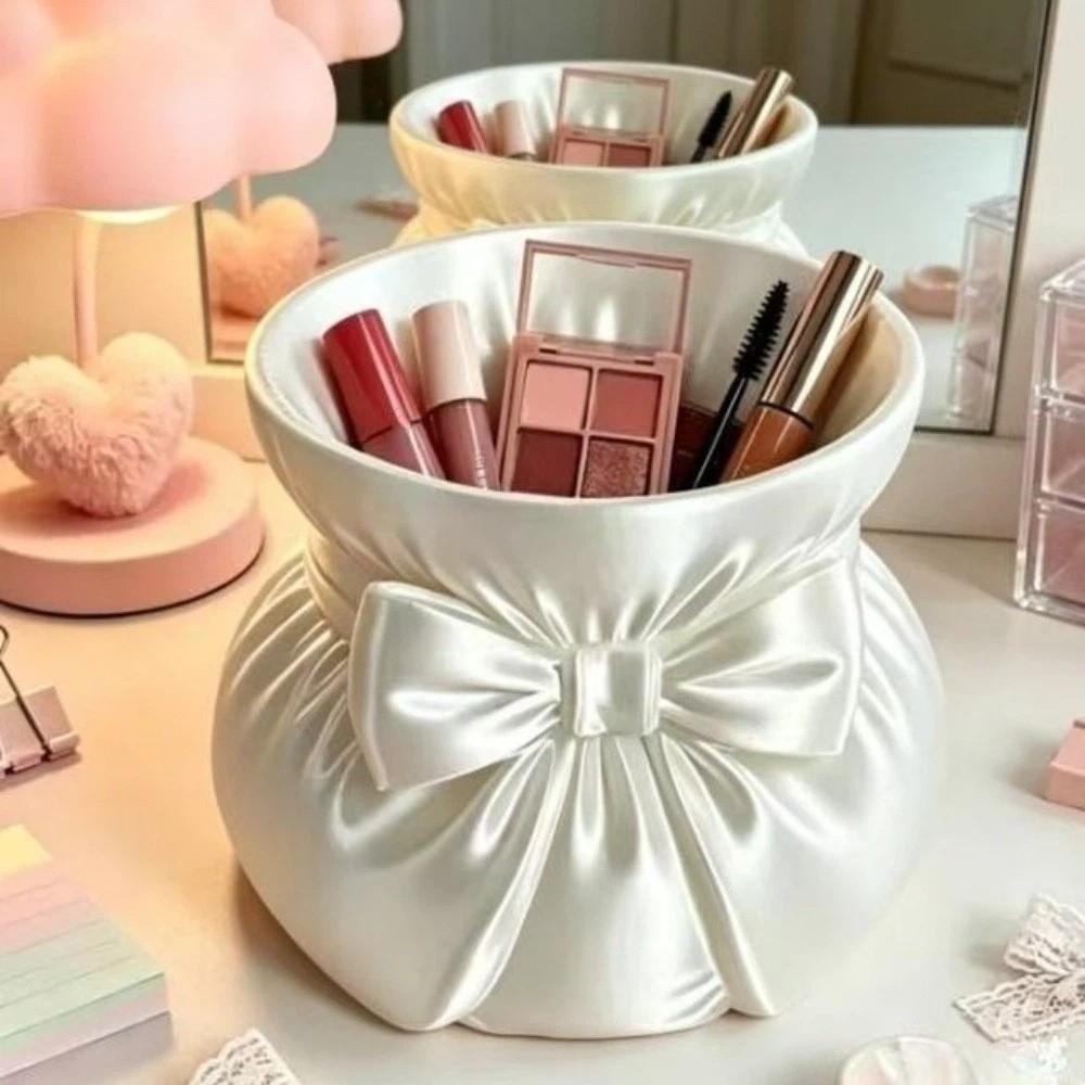 Creative Bow Pen Holder 3D Printed Makeup Brush Storage Case Desktop Organizer  Vanity Organizer