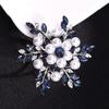 Diamond Snowflake Brooch High-End Female Personality Simple Pearl Brooch Niche Design Pin Suit Accessories