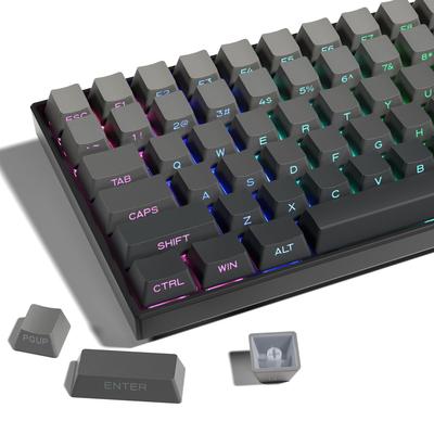 SDYZ Двухцветный набор PBT кейкапов с боковой подсветкой символов для механической клавиатуры Полный набор из 131 клавиши Профиль OEM Градиентно-серый -