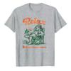 Retro Relax Nothing Is Under Control Bear Camping Forest Sunset Graphic Unisex Cotton T Shirt Print Outdoor Leisure Casual Tees