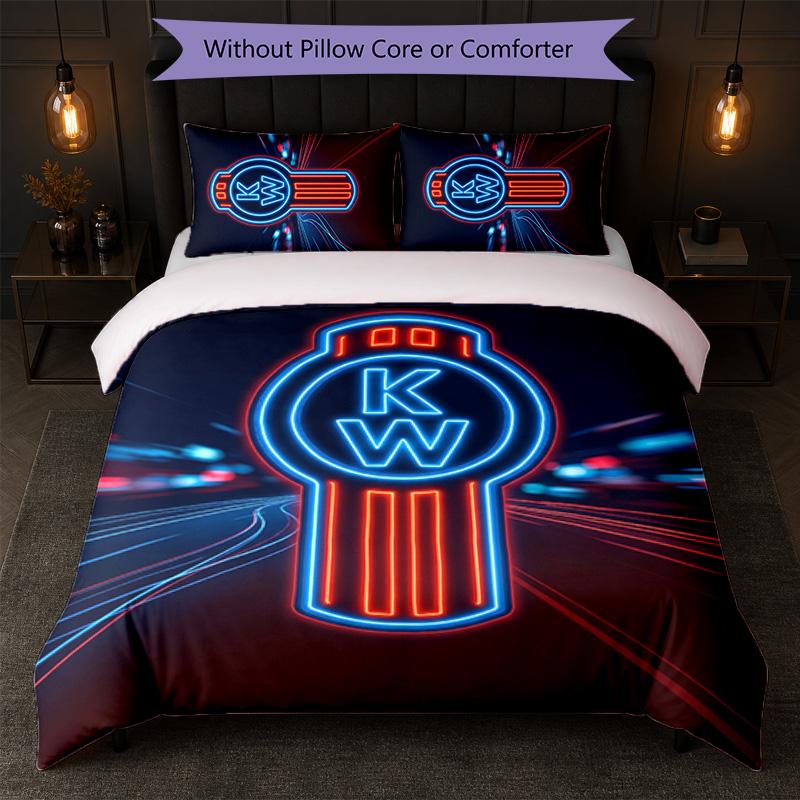 Kenworth Print 3Pcs Bedding Set Duvet Cover With Two Pillowcases Soft Bed Linen For Household Bedroom