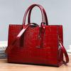 Standard Crocodile Pattern Women's Bag Large Capacity Shoulder Bag PU Leather Top-Handle Bag Luxury Crossbody Bag