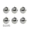 6/12pcs Mini Mirror Disco Ball Stage Light Reflective Rotating Bright Silver Glass Ball Birthday Wedding Party Cake Home Decor