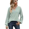 2023 Casual Loose Long Sleeve Woman Blouse Fashion Solid Color V Neck Womens Shirts Elegant Female Clothing Blusas 28423