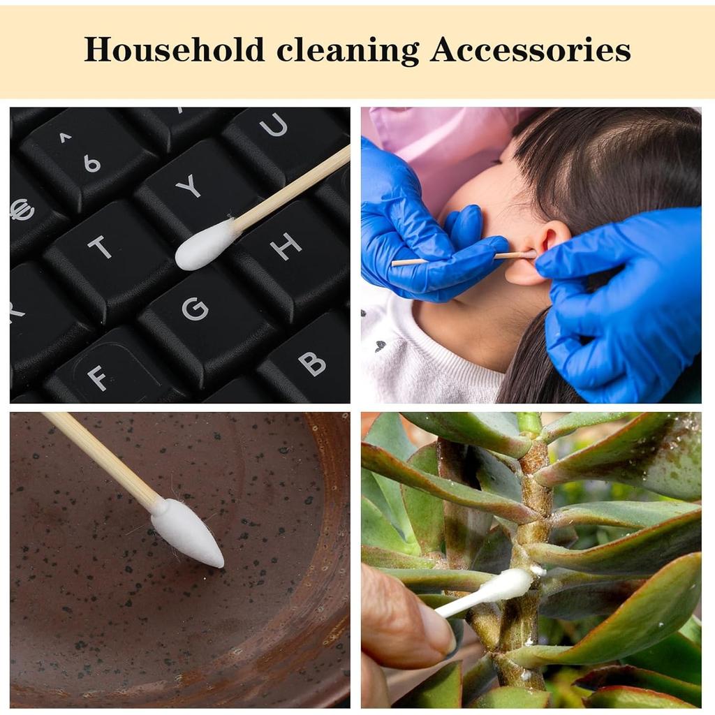 6-дюймовый заостренный и круглый длинный ватный тампон, высокоабсорбирующие аппликаторы с ватным наконечником, для нанесения макияжа на масляной основе и средства для снятия макияжа