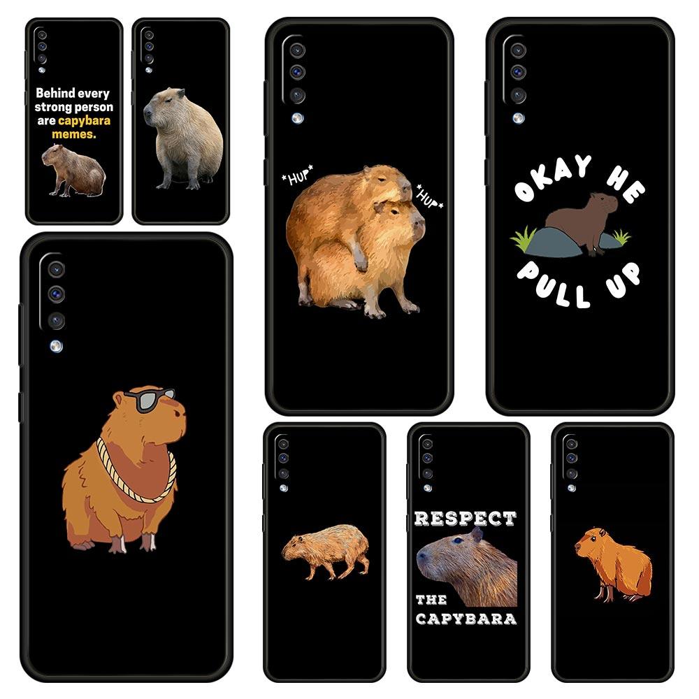 Cute Cartoon Capybara Phone Case For Samsung Galaxy A52 A14 A50 A70 A30 A40 A20S A20E A02S A12 A22 A34 A42 A32 5G A54 A04s Cover
