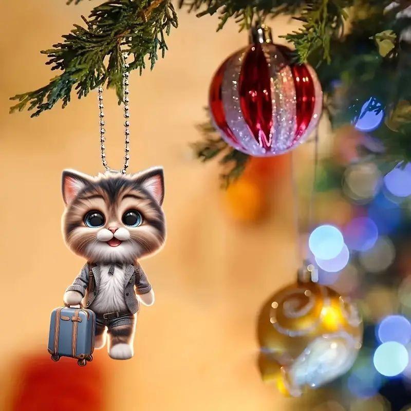 Cat Acrylic Playful Car Accessory Unique Home Decor And Backpack Charm For Cat Lovers