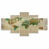 5Pcs Ocean World Map Sea Green Decor 5 Pieces Pictures Canvas Art Poster HD Print Home Decor Paintings Wall No Framed Abstract