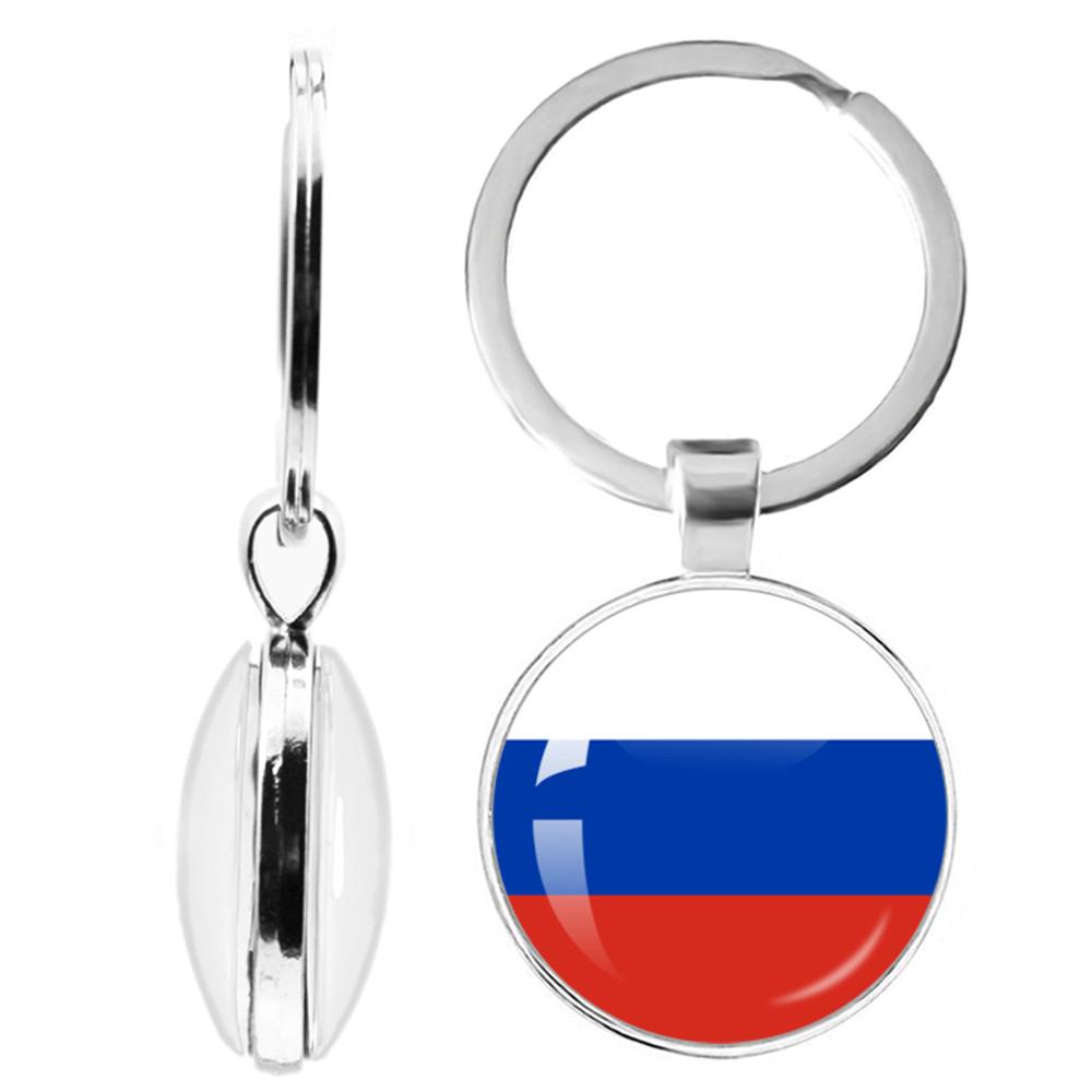 Двусторонний брелок с национальным флагом Корея, Сербия, Россия, Словения, Аргентина, США, Турция, Испания, Доминика Брелок KTJ