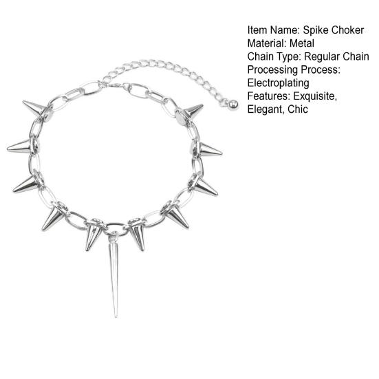 Yousheng Spike Choker для женщин и мужчин в стиле готики и панка, ожерелье с металлической цепочкой и шипами, рок-ночной клуб, ювелирные изделия с заклепками