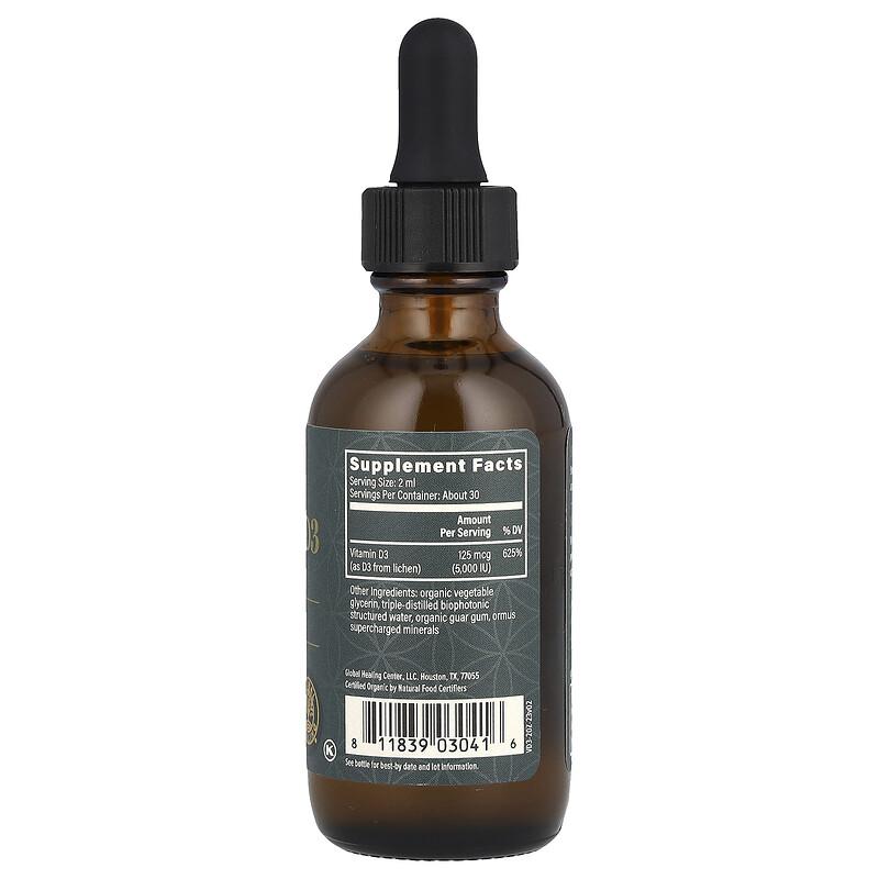 Plant-Based Vitamin D3, 125 mcg (5,000 IU), 2 fl oz (59.2 ml)