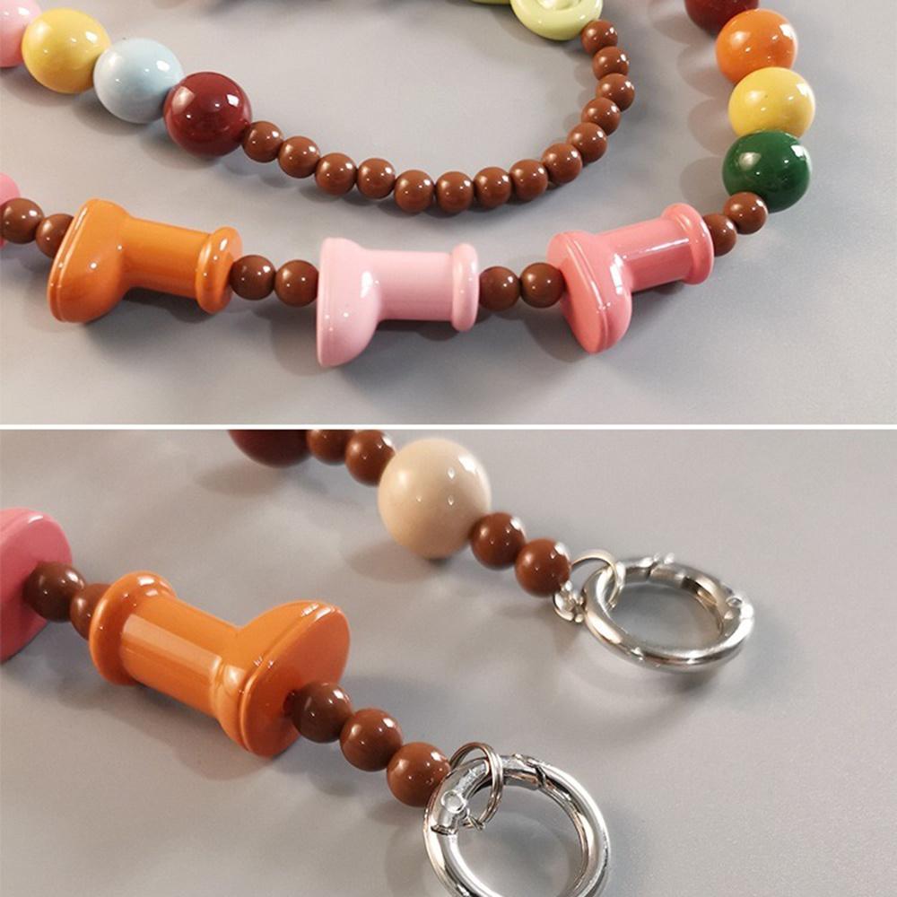 Phone Lanyard Crossbody Shoulder Neck Strap Boot-Shaped Bead Chain with Tether Tab,Folded Length: 63.5cm