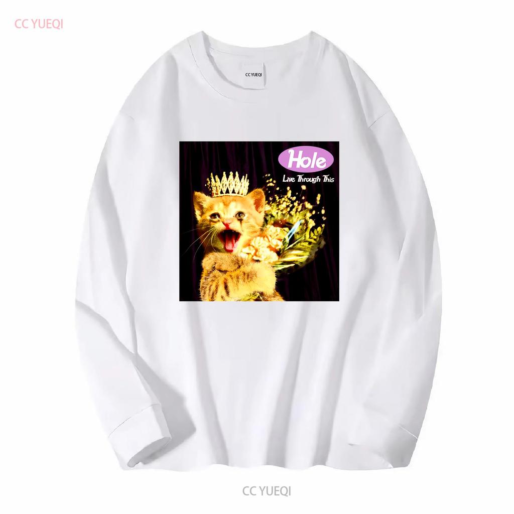 Funny Cat Hole Band Live Through This For Fan Black All Size T Shirt KC804 vintage Washed Stylish Comfortable streetwear Unisex
