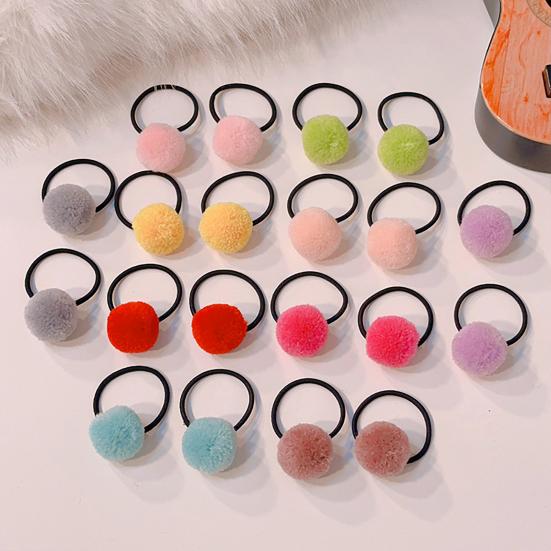 10 шт. Детская резинка для волос плюшевый шарик высокая эластичность противоскользящая многоразовая