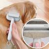 Pet Grooming Brush Self Cleaning Rake Cats Hair Removal Tool Deshedding Comb Removes Loose Undercoat for Long Haired Cats Dogs