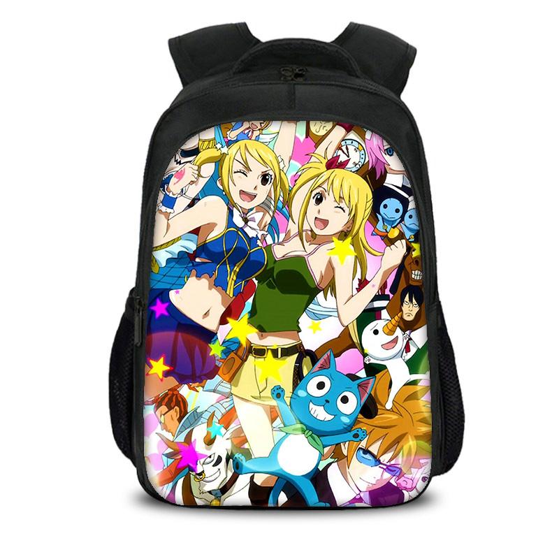 FAIRY TAIL Двухслойный Рюкзак Мультяшный Аниме Принт Студенческий Для Мальчиков и Девочек Новый Большой Вместимости Универсальный