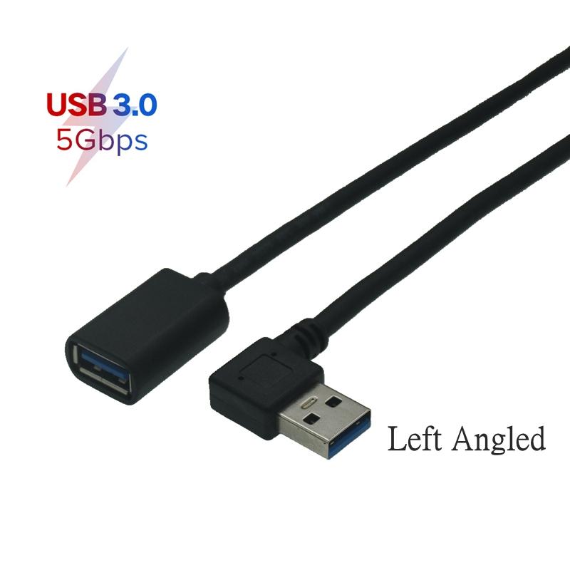 90 Degree Up Down Left Right Angle USB 3.0 Male to Female Extension Cable 5Gbps High Speed Data Transfer Cord for Laptop PC Hard Drive 0.3m 0.6m 1m