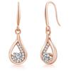 SK.Whiee Earrings Ladies Popularity Compatible with Metal Allergies Dangling Earrings "Shining Beauty" Silver 925 Hook Earrings 18k Gold Pink Gold
