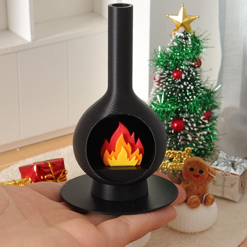 Мини DIY Рождественский камин для микроландшафта с пряничным человечком
