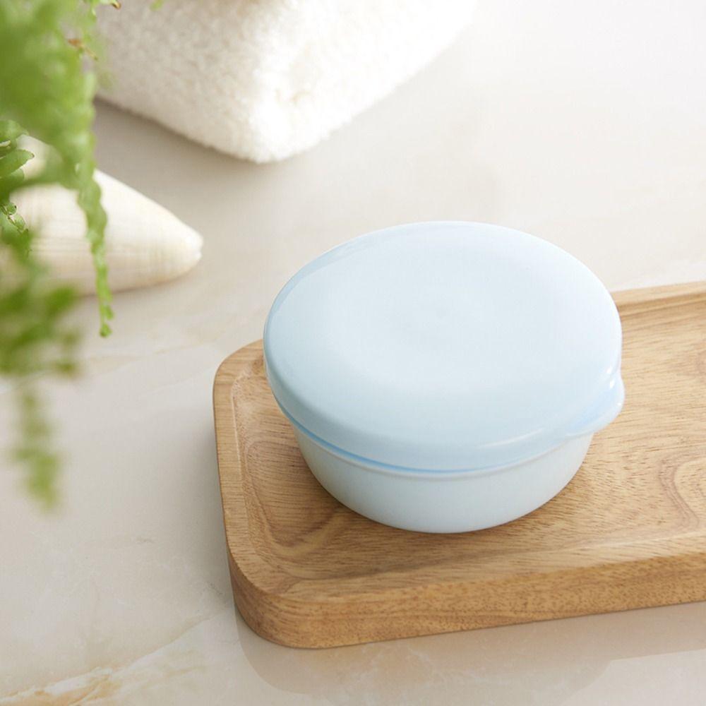 Round Portable Soap Dish Self Draining Travel Soap Container Laundry   Trip