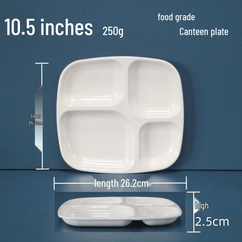 White Melamine Divided Dinner Plates & Sets