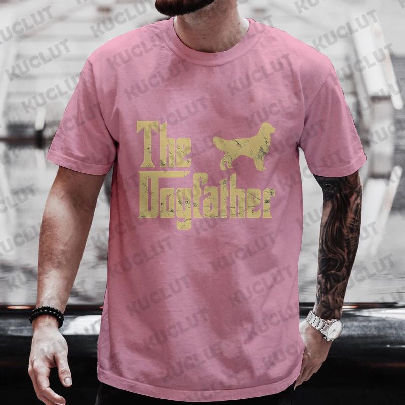 Casual T-Shirt for Men Funny The Dog Father Golden Retriever Godfather Oversized Mens T-Shirt Funny Fashion Summer Clothes