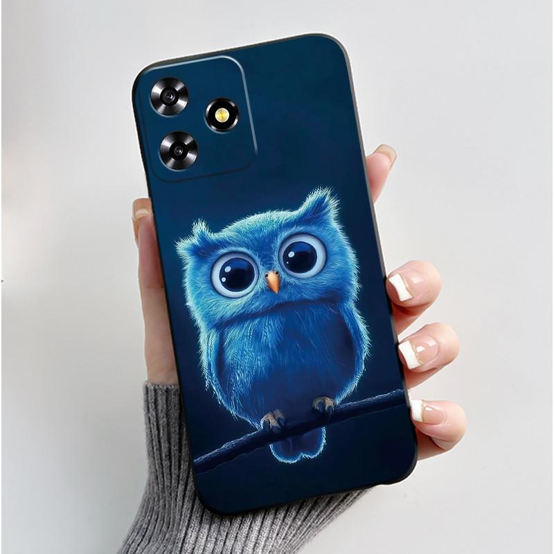 Чехол для телефона ZTE Blade A73 4G/V50 Design 4G/V50 Smart/Axon 50 Lite, гелевый, мягкий, черный, с узором из роз и подсолнухов, кошачий чехол
