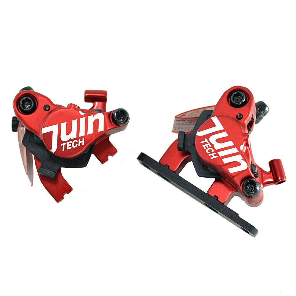 Комплект гидравлических дорожных дисковых тормозов JUIN TECH F1 Flat mount Road CX 160 мм с ротором JT1908, красный,